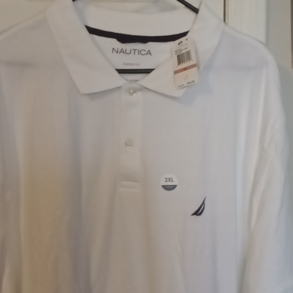 Nautica white polo 3x
